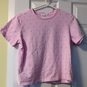 Good American Light Pink Kids Tee with Dots